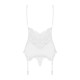 Сатиновый кружевной корсет Obsessive 810-COR-2 babydoll & thong L/XL, белый, корсет, танга