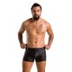 Мужские кожаные боксеры с молниями Passion 049 SHORT MATT S/M Black