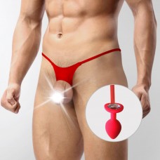 Чоловічі труси XS-2XL із силіконовою анальною пробкою Art of Sex - Joni plug panties size L Red