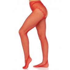 Панчохи Leg Avenue Crotchless Net Tights with Heart Backseam Red One Size