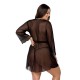 Пеньюар Passion AMBERLY PEIGNOIR 6XL/7XL, black, ажурные декольте и манжеты, широкие рукава