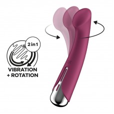 Вібратор з ротацією Satisfyer Spinning G-Spot 1 Red, плоский майданчик для стимуляції точки G