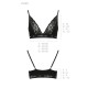 Эластичный топ с кружевом Passion PS001 TOP L, black