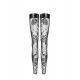 Чулки Noir Handmade F243 Tulle stockings with patterned flock embroidery - L