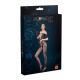 Бодистокинг с доступом Moonlight Model 10 XS-L Black, имитация шнуровки, цветочный декор, открытые п