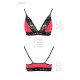 Еластичний топ з мереживом Passion PS001 TOP S, red-black