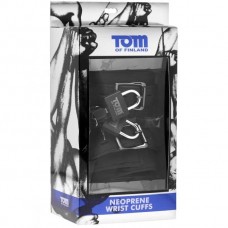 Tom of Finland Neoprene Wrist Cuffs - Наручники із замочками, 35.5х5.7 см (чорний)