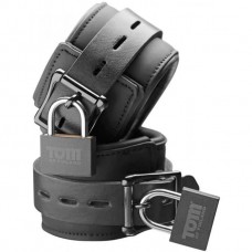 Tom of Finland Neoprene Wrist Cuffs - Наручники із замочками, 35.5х5.7 см (чорний)