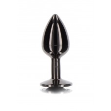 Taboom L Butt Plug With Diamond Jewel - Анальна пробка, 9.5х4,1 см (чорний)