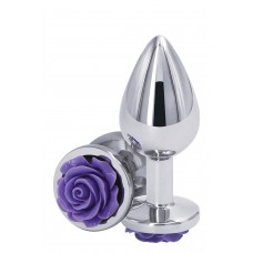 Ns Novelties Rose Buttplug M - Анальна пробка, 7,5 х3,5 см, (срібляста з фіолетовим)