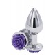Ns Novelties Rose Buttplug M - Анальная пробка, 7,5х3,5 см, (серебристая с фиолетовым)