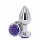 Ns Novelties Rose Buttplug M - Анальна пробка, 7,5 х3,5 см, (срібляста з фіолетовим)