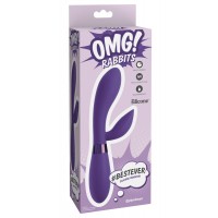 Pipedream OMG Bestever Silicone Vibrator - Ввибратор-кролик с ушками, 10.2х3.6 см (фиолетовый)
