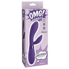 Pipedream OMG Bestever Silicone Vibrator - Ввибратор-кролик с ушками, 10.2х3.6 см (фиолетовый)