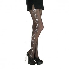 Rubies Skull Print Pirate Tights Stockings - Колготки з черепами, One size (чорний)