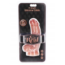 Get Real Silicone Dildo 7 inch w Balls - Силиконовый фаллоимитатор с мошонкой, 18х3.5 см (телесный)