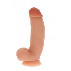 Get Real Silicone Dildo 7 inch w balls - Силіконовий фалоімітатор з мошонкою, 18х3. 5 см (тілесний)