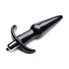 Frisky Smooth Vibrating Anal Plug – Black – Анальна пробка з вібрацією, 12х3 см (чорний)