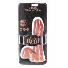 Get Real Silicone Dildo 8 Inch w Balls - Силиконовый фаллоимитатор с мошонкой, 17.5х4 см (телесный)