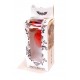 Boss Silikon Plug Jewellery Red Small - Анальная пробка с кристаллом, 7х2.7 см (красный с синим)