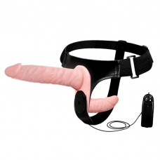 Двойной страпон Baile Ultra Passionate Harness Doble Heads Vibrating 18 см