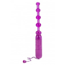 CalExotics Vibrating Pleasure Beads - анальна ялинка з вібрацією, 11х2 см (фіолетовий)