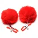 Charmed Pom Pom Nipple Clamps RED - Зажимы на соски (красный)