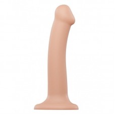 Strap-On-Me Dual Density Dildo Flesh M - Насадка для страпону двошарова, гнучка, 18х3.3 см., (тілесна)