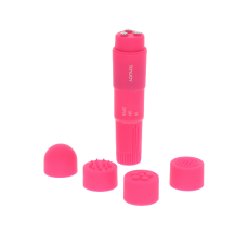 Toy Joy Funky Massager - Вібромасажер з насадками, 10х2.5 см (рожевий)