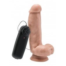 Get Real Cock 6 Inch W/Balls Flesh - Реалістичний вібратор, 15х4 см (тілесний)