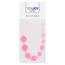 Toy Joy Thai Toy Beads - анальний ланцюжок на жорсткій зв'язці, 25х2.5 см (рожевий)