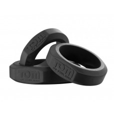 Tom of Finland 3 Piece Silicone Cock Ring Set - набор эрекционных колец, 3 шт (черный)