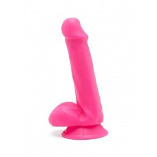 Get Real Happy Dicks Dildo 6 In w.Balls - Фалоімітатор з мошонкою та присоскою, 15х3,5 см (рожевий)