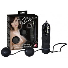 Velvet Vibrating Black Balls - Вагинальные шарики с вибрацией, 9.1 см (черный)