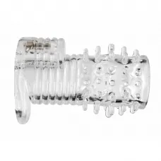 Size Matters Clear Sensations Vibrating Textured Erection Sleeve - насадка на пенис, 8.8х3.1 см