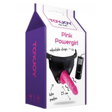 TOYJOY Power Girl Pink - Страпон с вибрацией, 15 см (рожевий)