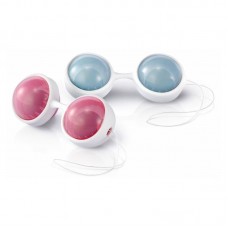 Lelo Luna Beads-Вагінальні кульки зі зміщеним центром ваги, 3,5 см (рожевий з блакитним)