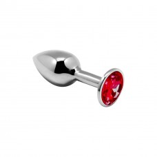 Alive - Mini Metal Butt Plug - Анальна пробка - S, 7х2.8 см (червона)