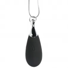 Charmed Vibrating Silicone Teardrop Neckl - кольє з підвіскою вібратором, 90 см (чорний)