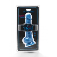 Get Real Happy Dicks Dildo 7,5 In w.Balls - Фаллоимитатор с мошонкой и присоской, 19х4 см (голубой)