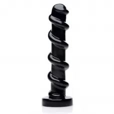 MC Mighty Screw 9.5 inch Dildo - ребристий фалоімітатор з гвинтовою конструкцією, 24.13х5.7 см (чорний)