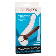 California Exotic Novelties Accommodator Penetrator System - Насадка для подвійного проникнення, 15.5х3 см (коричнева)