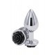 Ns Novelties - Rose Buttplug M - Анальная пробка, 7,5х3,5 см, (серебристая с черным)